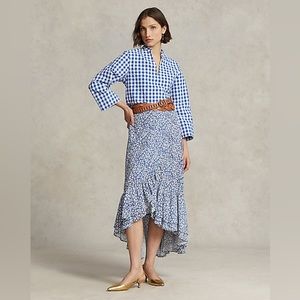 Ralph Lauren Floral Ruffled Crepe Skirt